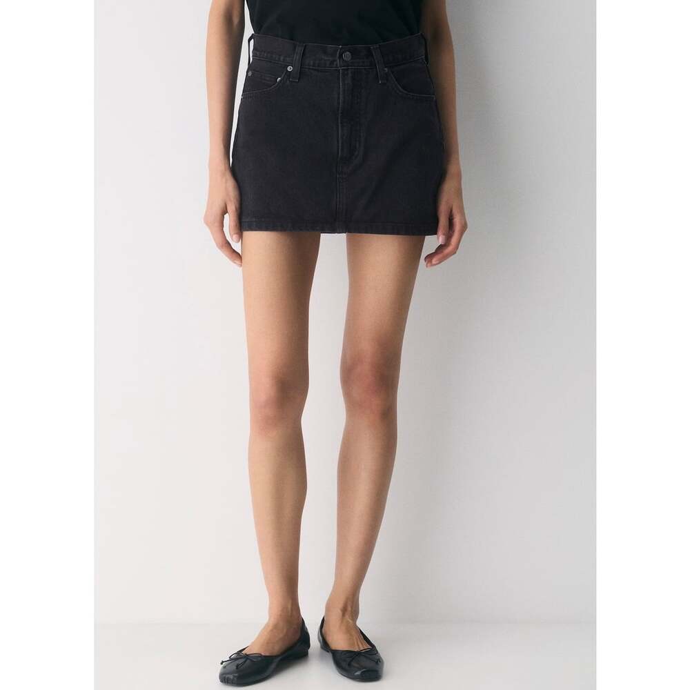 NWOT Aritzia Denim Forum 90s Ricci Denim Mini Skirt Women’s 28 Black Eyeliner